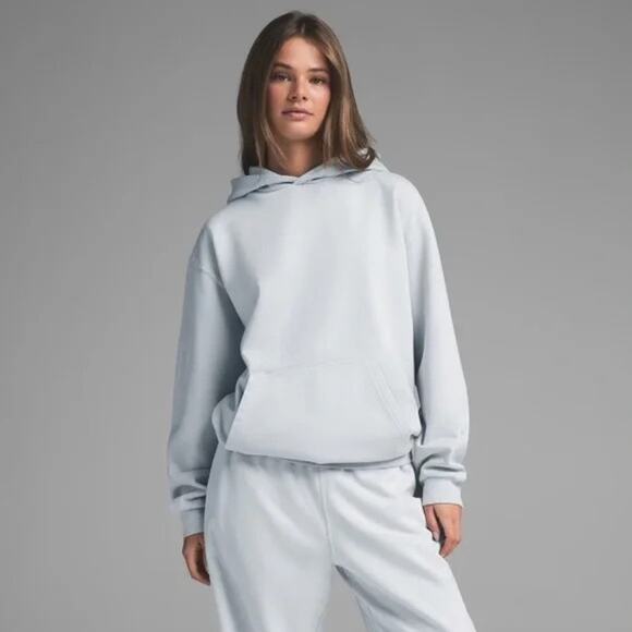 SKIMS Tops - SKIMS Boyfriend Fleece Hoodie Sweatshirt 3X Oversized Cozy Zen Blue Cozy Lounge